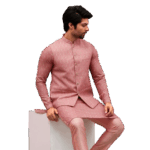 Kalamkari Printed Jacket with Beige Kurta & Pant