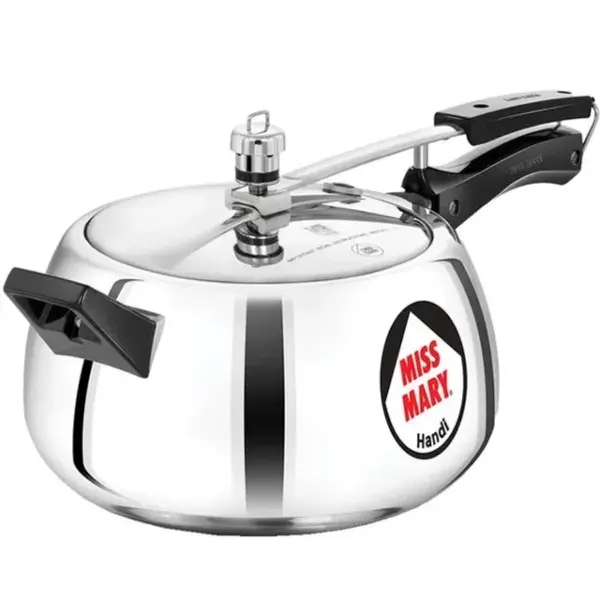 Hawkins Miss Mary Aluminium Inner Lid Handi Pressure Cooker - With Handle, Silver, MMH50--5 l