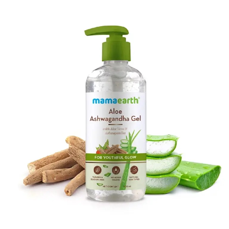 Aloe Ashwagandha Gel with Aloe Vera & Ashwagandha for a Youthful Glow, 300ml-1