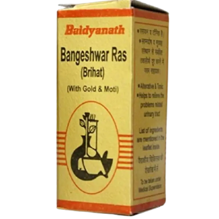 Baidyanath Bangeshwar Ras Brihat with Gold and Pearl, 10 Tablets-1
