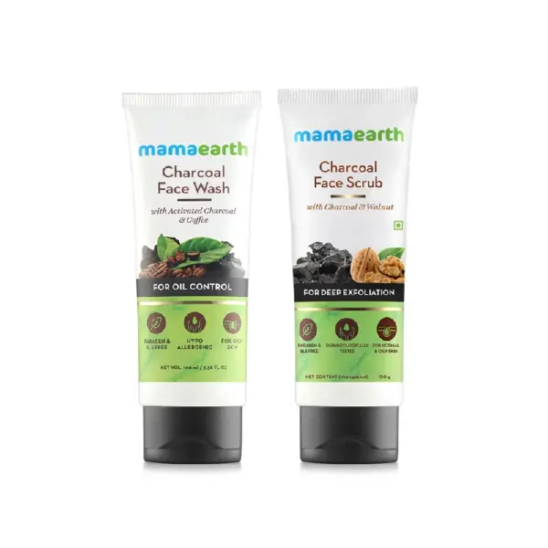 Charcoal Face Wash and Scrub Combo, 100ml(Combo of 2)-1