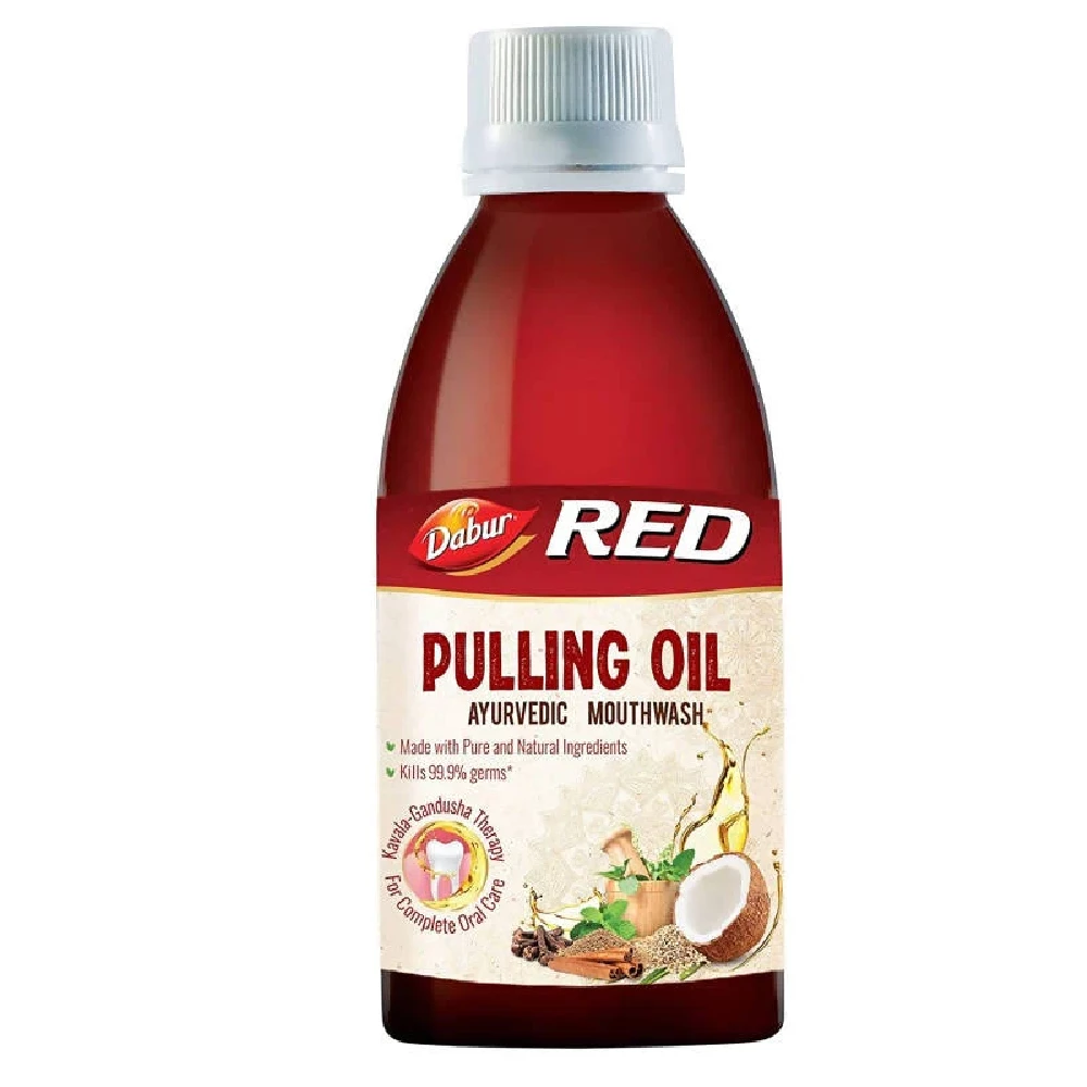 Dabur Red Pulling Oil Ayurvedic Mouthwash, 195 ml-1