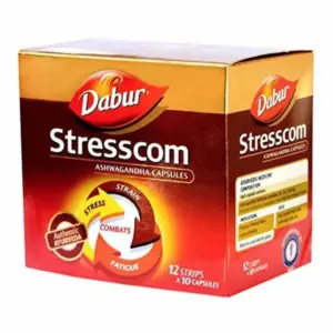 Dabur Stresscom Ashwagandha 12 Strips-Pack Size-10 Capsules