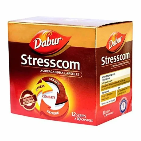 Dabur Stresscom Ashwagandha 12 Strips, 10 Capsules-1