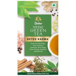 Dabur Vedic Green Tea - Detox Kahwa--62.5 g (25 Bags x 2.5 g Each)