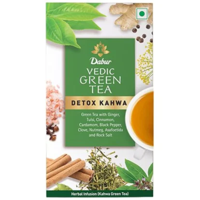 Dabur Vedic Green Tea - Detox Kahwa, 62.5 g (25 Bags x 2.5 g Each)-1