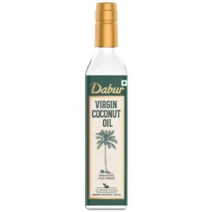 Dabur Virgin Coconut Oil - Cold Pressed, 100% Natural, Unrefined, Helps Boost Immunity-Pack Size-500 ml Bottle