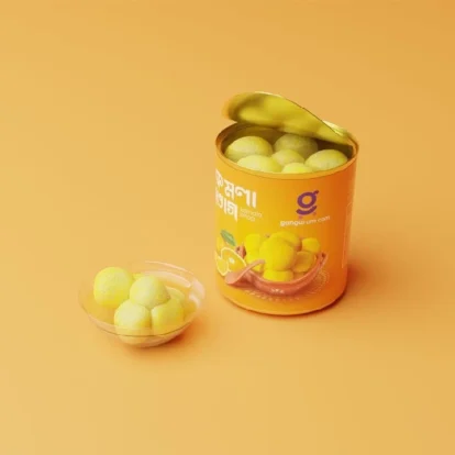 Ganguram tin kamala bhog Rosogolla, 1 kg-1