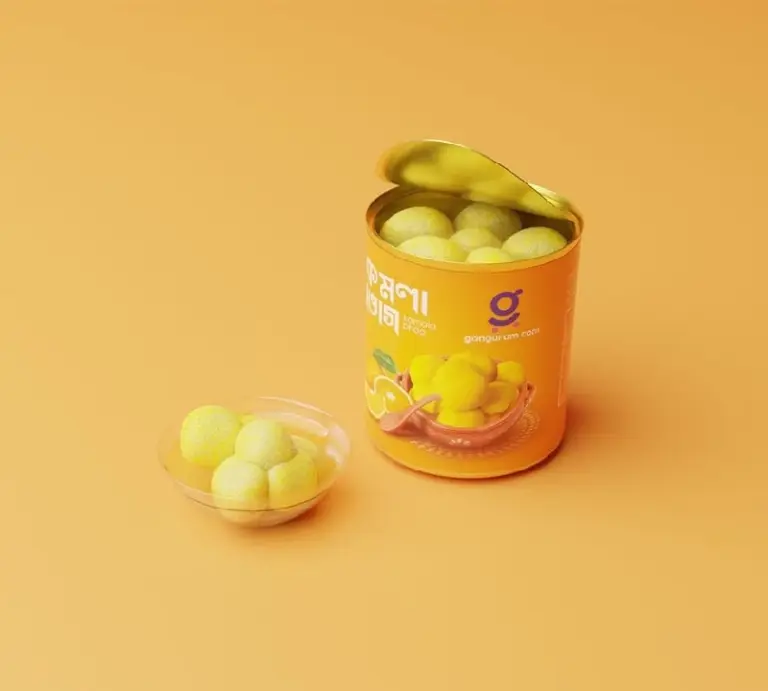 Ganguram tin kamala bhog Rosogolla, 1 kg-1