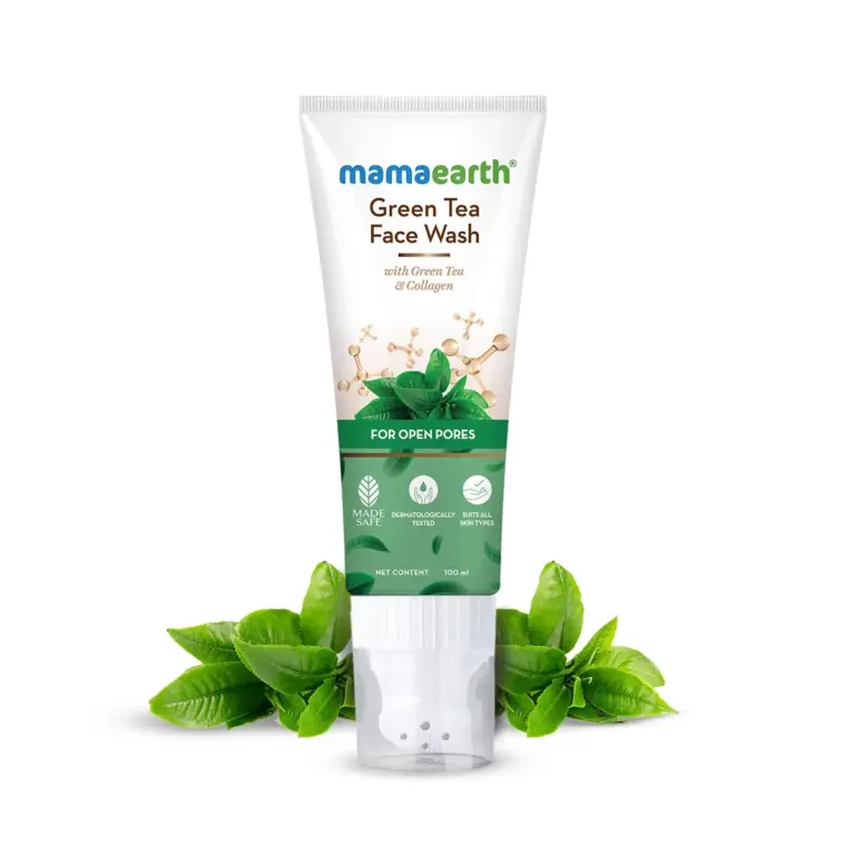 Green Tea Face Wash With Green Tea & Collagen For Open Pores, 100ml-1