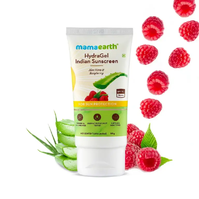 HydraGel Indian Sunscreen with Aloe Vera and Raspberry for Sun Protection, 50g-1