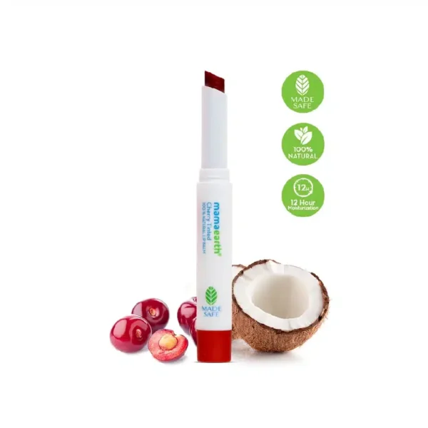 Mamaearth Cherry Tinted 100percent Natural Lip Balm with Cherry and Coconut Oil, 2 g-1