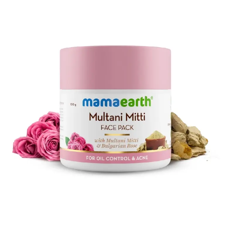 Multani Mitti Face Pack Multani Mitti and Bulgarian Rose for Oil Control & Acne, 100g-1