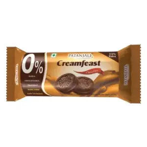 Patanjali Cream Feast Chocolate Biscuit-Pack Size-84 g (Pack of 10)