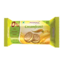 Patanjali Cream Feast Lemon Biscuit, 84 g (Pack of 10)-1