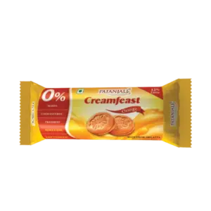 Patanjali Cream Feast Orange Biscuits-Pack Size-75 g (Pack of 10)
