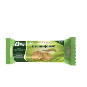 Patanjali Creamfeast Elaichi Biscuit-Pack Size-75 g (Pack of 10)