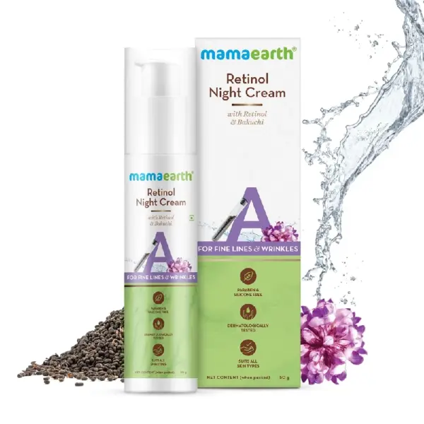 Retinol Night Cream For Women with Retinol and Bakuchi for Anti Aging, Fine Lines and Wrinkles, 50g-1