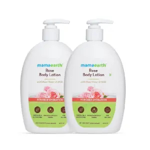 Rose Body Lotion with Rose Water & Milk for Deep Hydration-Pack Size-400ml(Pack of 2)