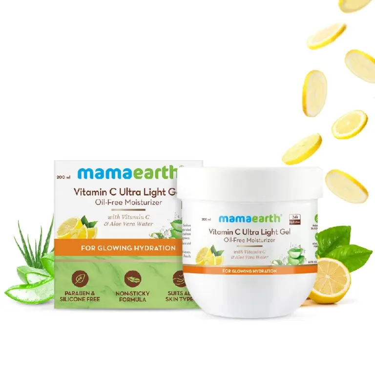 Vitamin C Ultra Light Gel Oil-Free Moisturizer with Vitamin C and Aloe Vera Water for Glowing Hydration, 200ml-1
