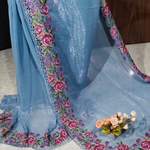 Parshi Cut work Silk