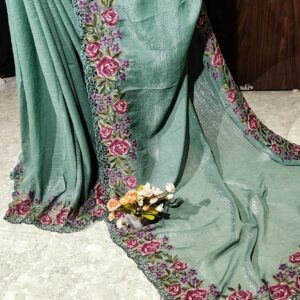 Parshi Cut work Silk