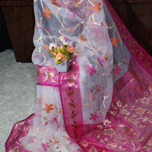 Contrast Muslin Jamdani Silk