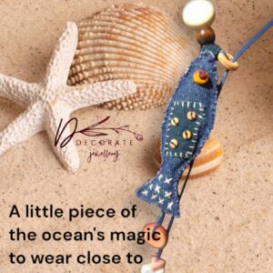 Denim Fish Necklace