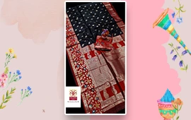 Contrast Jamdani Muslin Silk