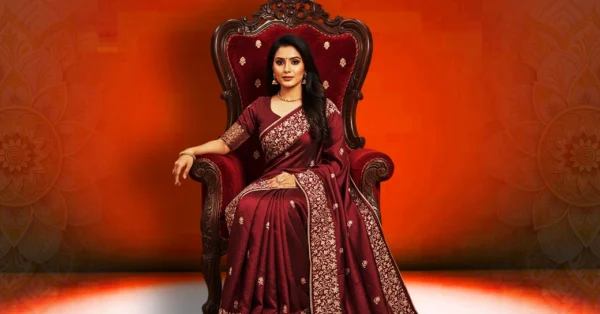 Matka Jari Tassar Silk - Oxbloo(Wine)